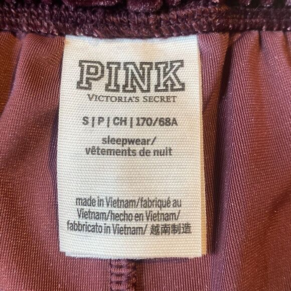 VS Pink, Retro, Burgundy/Wine, Velvet, Lounge/Sleep Shorts - Picture 6 of 11
